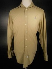 Beautiful Men's Large Ralph Lauren Beige Long Sleeve Button-Down Shirt