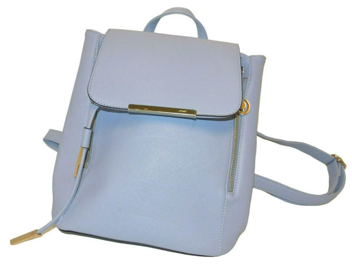 Wink Kangaroo Shoulder Backpack Rucksack Style Light Blue Faux