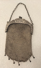 Antique 1903 Sterling Silver Stunning Ornate Wire Mesh Purse Rare Hallmarks - AF