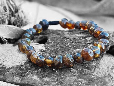 Armband Herren, Damen,  Natur Bernstein Surfer-Armband, Boho 00256