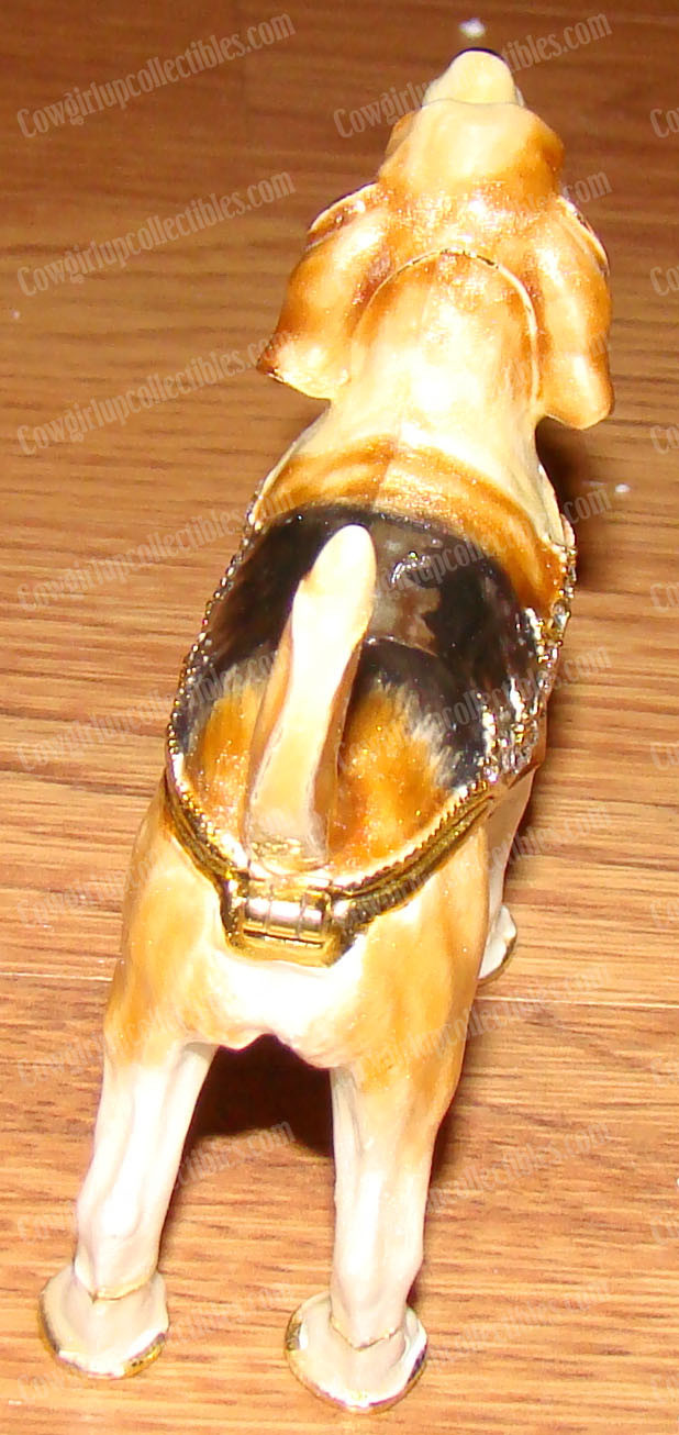 Enameled Beagle Box (Pedigree Dog Collection, 3727) Australian Crystals, Pewter