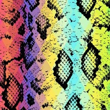 FS926 Rainbow Snake Skin Digital Animal Print Quilting Mask Making Cotton Fabric
