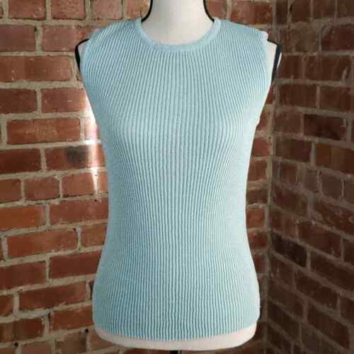 Free People sleeveless ribbed sweater mint L - Afbeelding 1 van 6