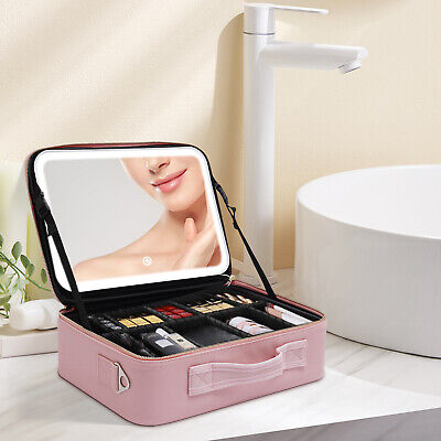 Makeup Train Storage Travel Case Cosmetic Box with LED Light NEW | eBay