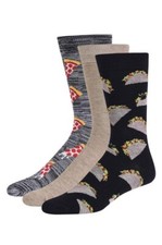 Men's Premium Novelty Crew Socks 3 pairs  10-13, Taco Pizza new 1000000558