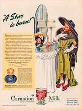Print Ad carnation Milk 1945 Little Girl Dress Up Full Page 10.5"x 13.5"