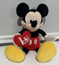 Mickey Mouse Plush 18" with Love Heart Disney Plush Valentine  s Day Mickey EUC