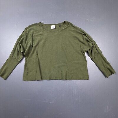 Cabi Knit Sweater Women's L Green Crew Neck Soft Casual Long