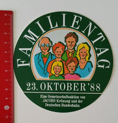 Aufkleber/Sticker: Familientag '88 Jacobs Krönung Deutsche Bundesbahn (17021728)