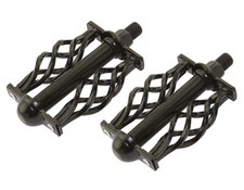 BLACK Custom Bicycle Pedals TWISTED CAGED 1/2" Spindle Lowrider Cruiser