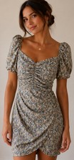 ASTR The Label Floral Mini Dress Ruched Bodycon Womens Medium EUC