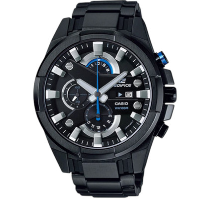 Casio Edifice Men's Metal Watch EFR-540BK-1AV Black color and black metal strap