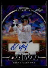 2025 Leaf Baseball Nation #NA-TC1 Trent Caraway A New Dawn Auto Blue Crystal /8
