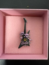 2006 Hard Rock Cafe Pink Label Barbie Pin ONLY Guitar Pink Skull Crossbones
