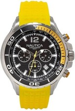 Orologio NAUTICA NST-02 NAPNSTF10 Cronografo Data 46 mm Acciaio Silicone Giallo