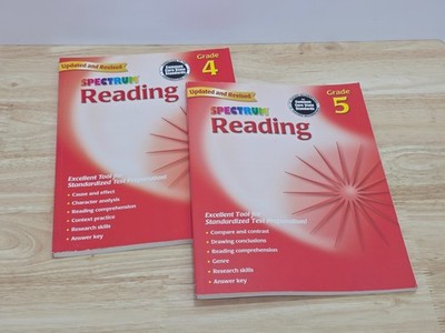 Spectrum Set of 2 Reading Grade 4 and 5 Workbooks Homeschool