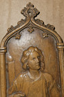 Vintage Burwood religious wall plaque depicts Saint Anthony with a praying child — photo 6