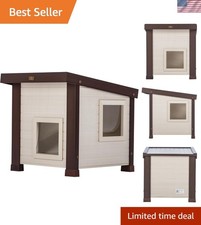 Durable ECOFLEX Outdoor Cat House - Moisture-Resistant, 10- Guarantee, 22"H