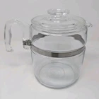 Vintage Pyrex Flameware 9 Cup Glass Coffee Percolator Pot & Lid 7759-B No Stem