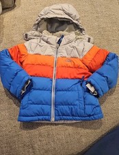 LL Bean Downtek Puffer Jacket Kids Size 4 yrs Colorblock Lined Hooded