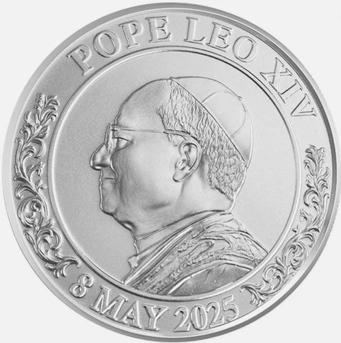 2025 1 Troy oz Pope Leo XIV Commemorative .999 Fine Silver Round With Capsule