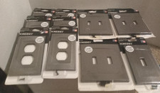 10 SOMERSET Brushed Nickel Electric Covers 6 Outlet 2 Double 1 Single Switch