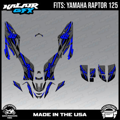 Graphics Kit for Yamaha ATV RAPTOR125 (All Years) Shred - BLUE-SHIFT