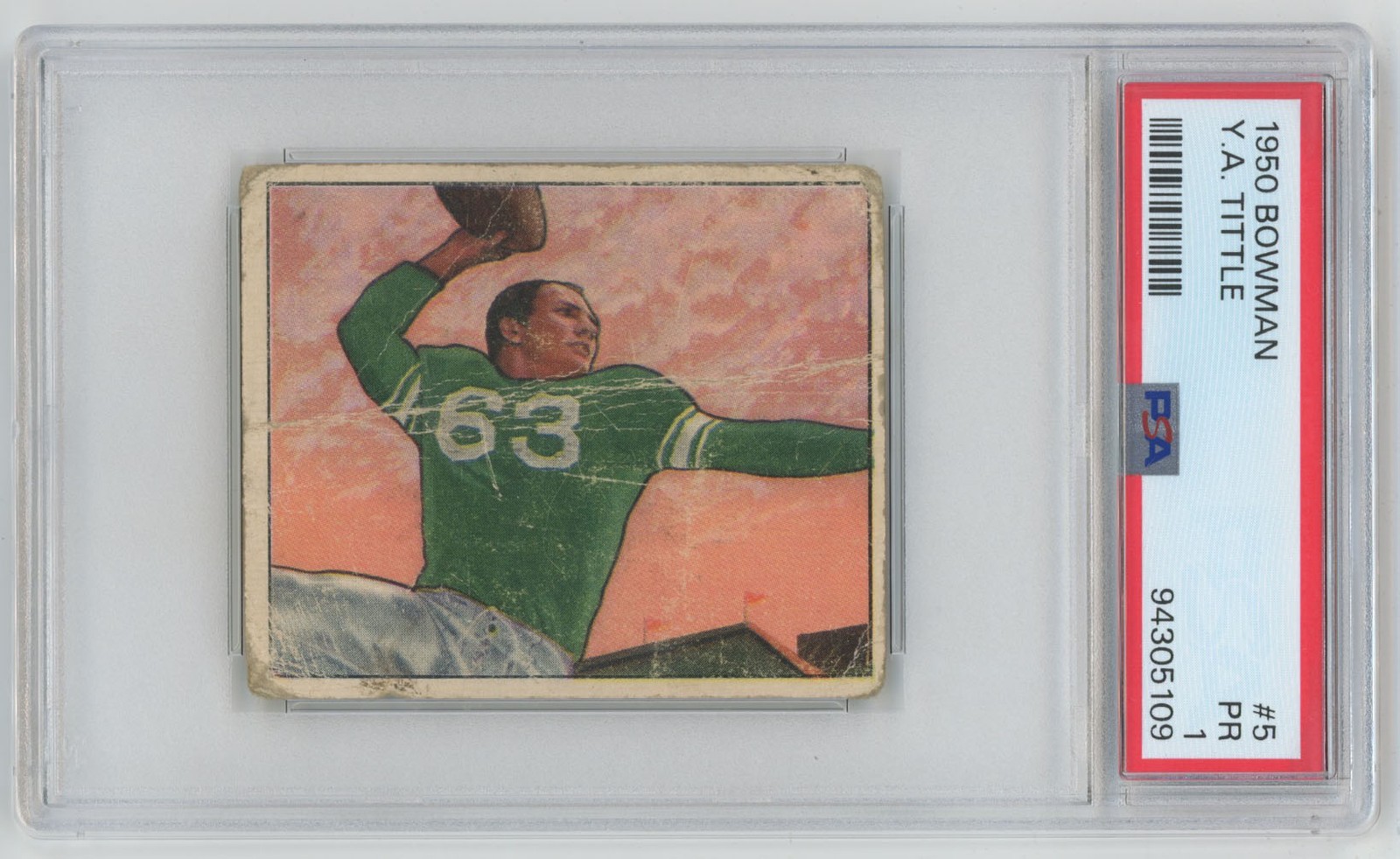 1950 Bowman 5 Tittle RC PSA 1 697164