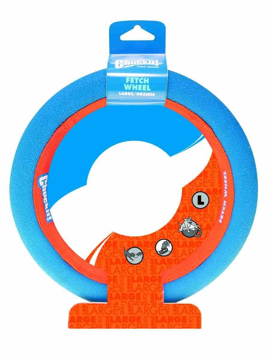 Chuckit FETCH WHEEL Large Dog Fetch Tug-A-War Toy Rolling Fr