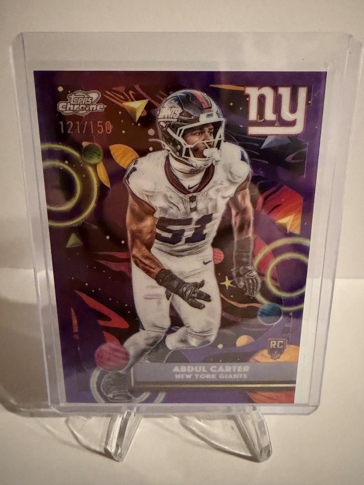 2025 Topps Cosmic Chrome Abdul Carter RC Purple Nebula Refractor #/150 Giants