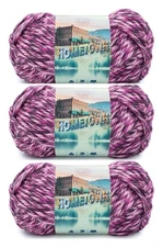 3-Pack Lion Brand Hometown Bulky Yarn ELMORE CITY DANCE 4 oz 64yd #6 Super Bulky