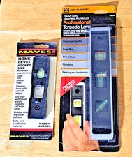 Johnson 6500M Torpedo Level Aluminum 9" 3 Vial Magnetic Base Heavy Duty NEW NOS