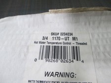 WATTS #0204034 HOT WATER TEMP. CONTROL 3/4 1170-UT M1 NSMP NEW!