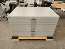 C+P Flachablageschrank 10 Ausz&uuml;gegrau 135x96cm Kleinteilelager