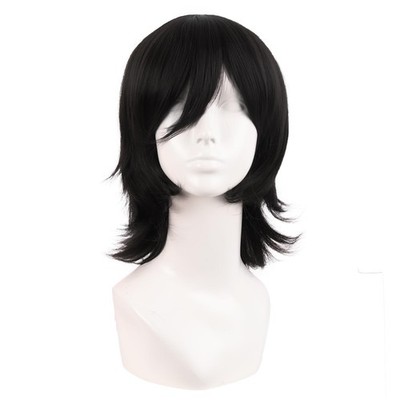 14 Zoll/35 cm Kurze Cosplay Anime Perücke Mit Pony Wolf Tail Synthetische Haa...