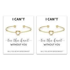 2/4/6PCS Bridesmaid Bracelet Gold Love Knot Bracelet for Women Tie gold 2pcs