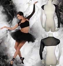 Abstract SHRUG BLACK Adult Large Dance Costume Sheer Bolero Cardigan Ballet New