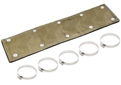 Titanium Pipe Shield with Gloves Exhaust Heat Shield, Two-Layer 6'' x 24''