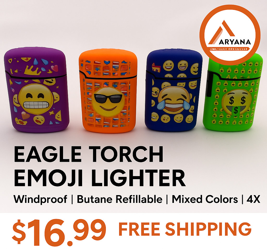 | Windproof | Butane Refillable | Mixed Colors | 4x