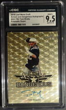 2016 Leaf Metal Draft Tom Brady Armed 1/1 Prismatic Super CGC 9.5 Auto 10