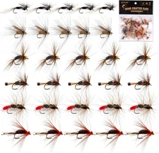 30PCS Fly Fishing Flies Kit Dry Wet Nymph Streamers Trout Bass Salmon Lures