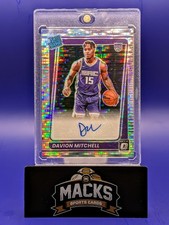 Davion Mitchell 2021-22 Panini Donruss Optic #155 Rookie Auto Pulsar RC 19/19