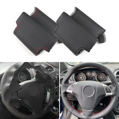 Black Steering Wheel Leather Cover For Fiat Bravo Doblo Grande Punto Linea Qubo
