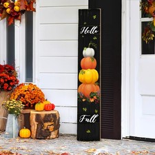 Happy Fall Wooden Welcome Porch Sign Decor 47" Autumn Large Pumpkin Wooden Ha...