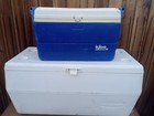 Large Rubbermaid white Ice Chest/Cooler and Medium Igloo blue/white cooler — photo 1