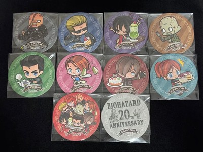 Capcom Cafe Resident Evil Coaster Set Chris Jill Leon Claire Wesker Ada Unused