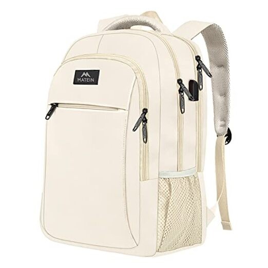 Lightweight Sturdy 15.6 Inch Beige Laptop Backpack for College-image