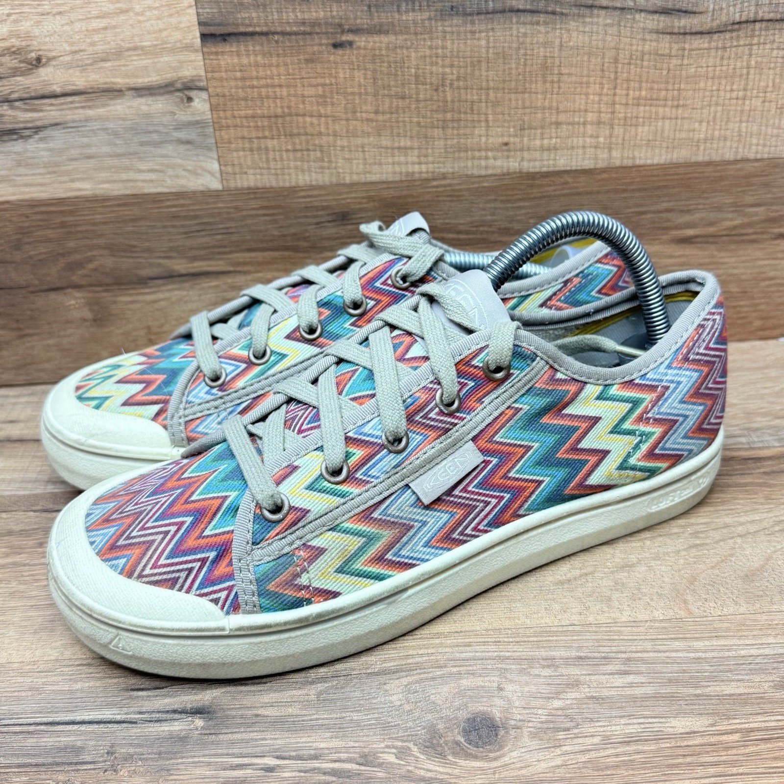 Scarpe sneakers donna stringate Keen taglia 8 5 Elsa Lite Chevron Plaza Taupe