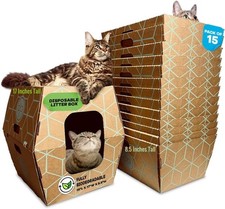 Tallest Disposable Cat Litter Box 15-Pack - Extra Tall High-Sided at 8.5 inches