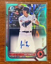 JOE LAMPE AUTO 1st 2022 Bowman Chrome Draft AQUA LAVA REFRACTOR #/199 Rookie RC